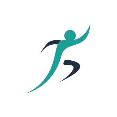 Sağlıklı çalışan adam logosu tasarım vektör ögeleri çizimi