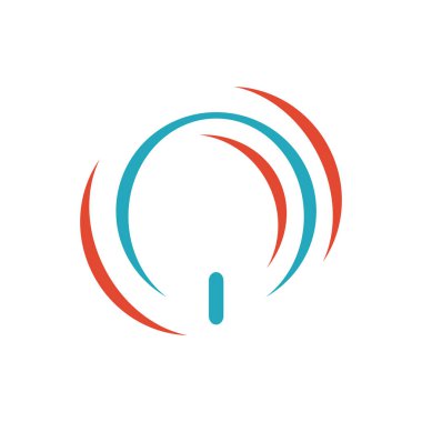 Güç düğmesi logo tasarım vektörü. Başlangıç için simge simgesi