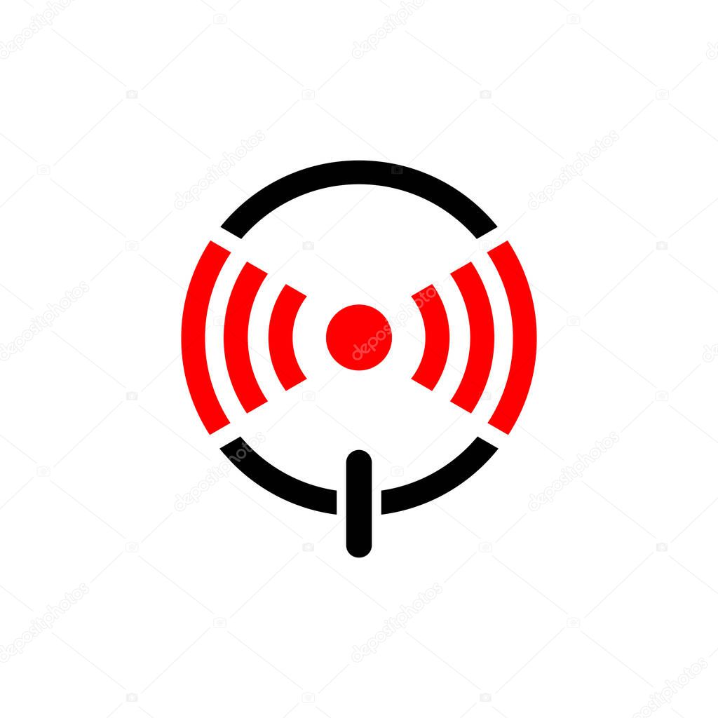 alarm button logo design vector. icon symbol start alarm for war