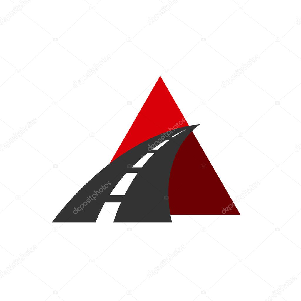 Road construction logo road maintenance creative sign concept. Paving design template vector icon idea with highway. Transportation and traffic theme.