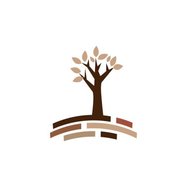 Ağaç Logosu soyut tasarım vektörü minimalizm biçimini şablonluyor