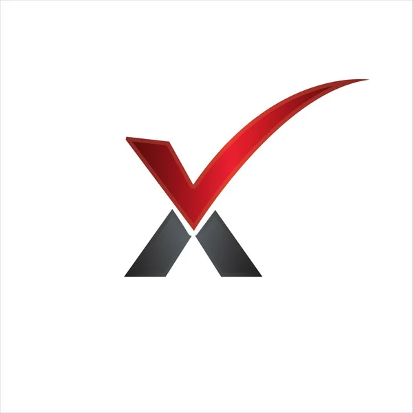 Μαύρο και κόκκινο X γράμμα σχεδιασμός λογότυπου, — Διανυσματικό Αρχείο