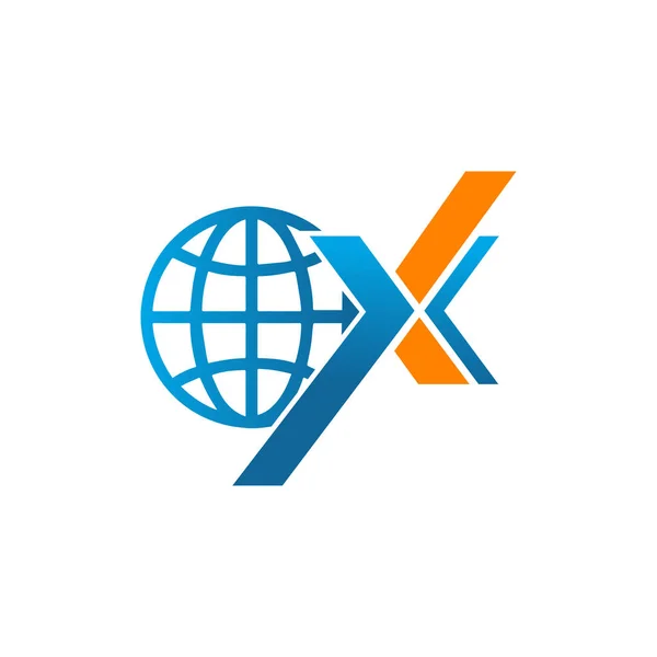 Jednoduché globus logo a prvek znamení v moderním designovém stylu pro nás — Stockový vektor