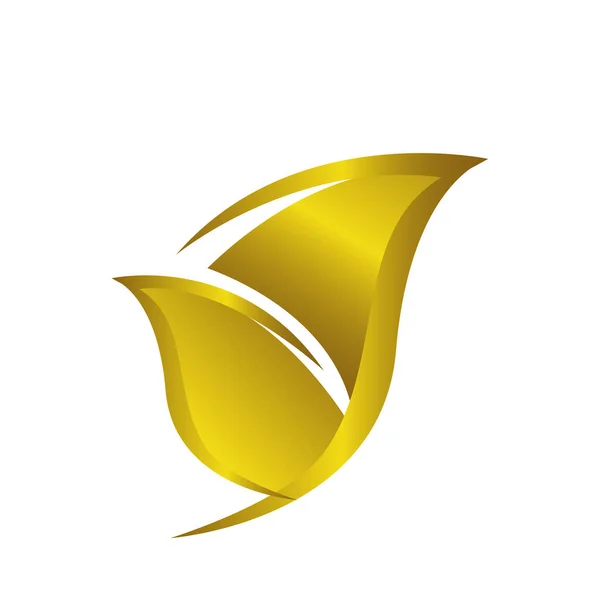 Beauté simple monochromatique feuille d'or logo vectoriel design conce — Image vectorielle
