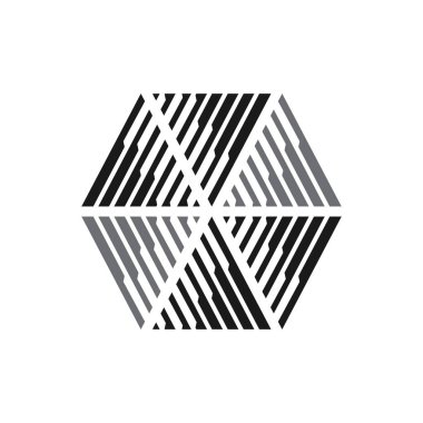 Geometrik altıgen logo vektörü. modern altıgen tasarım vect
