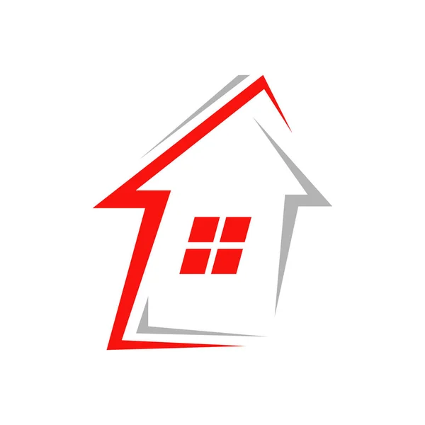 Moderne Haus Immobilien Logo Vektor Illustration. Dachfenster symbolisch — Stockvektor