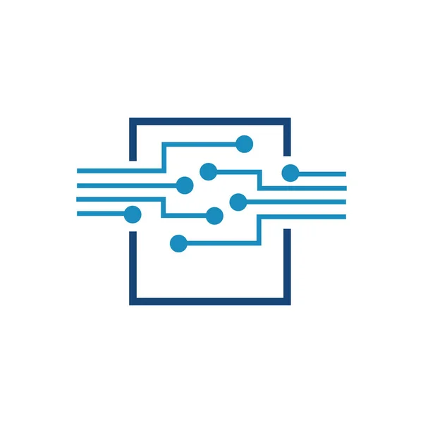 Design de logotipo de rede. sinal de tecnologia. conectando modelos de pontos — Vetor de Stock