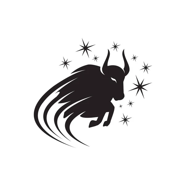 Дизайн логотипа быка буйвола. простой векторный логотип бизона — стоковый вектор