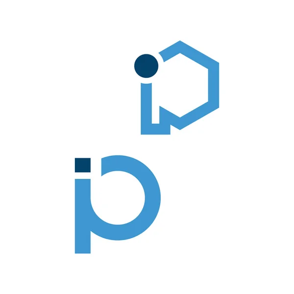 Creativo iniziale P Lettera P logo design concetto grafico vettoriale i — Vettoriale Stock