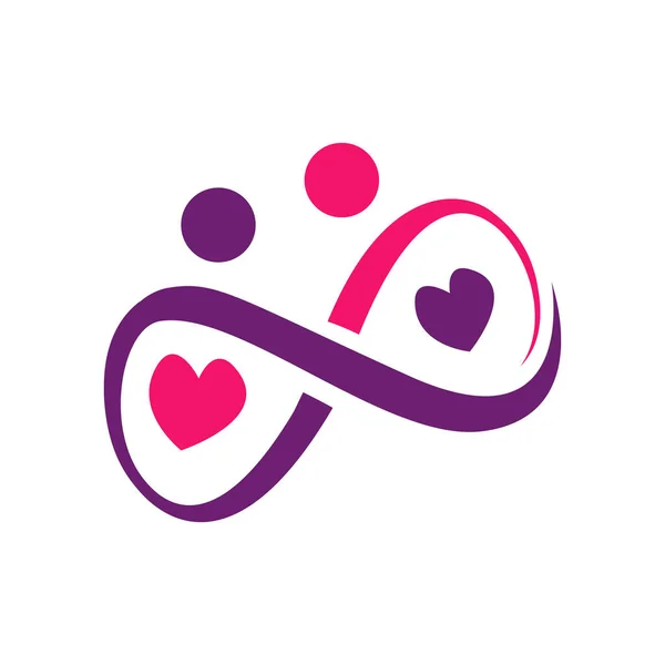 Niedliche trendige ewige Liebe Symbol Logo-Vektor. Zeichen der Unendlichkeit — Stockvektor