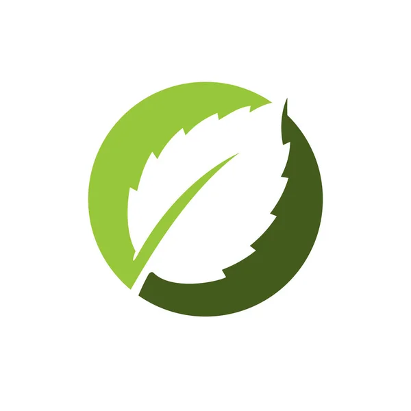 Éléments vectoriels de logo feuille verte simple et moderne — Image vectorielle
