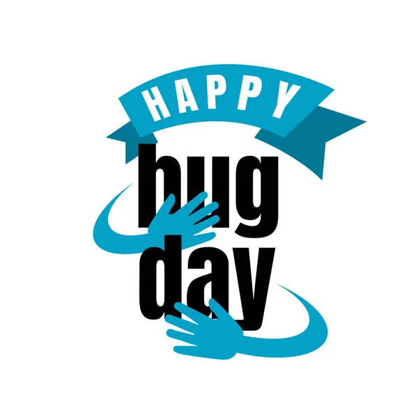 สุขสันต์วันฮัก ตัวอักษรเวกเตอร์ วันแห่งการกอด — ภาพเวกเตอร์สต็อก