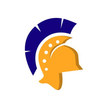 Sparta logo tasarım sembolü. savaşçı miğferi simgesi vektör çizimi