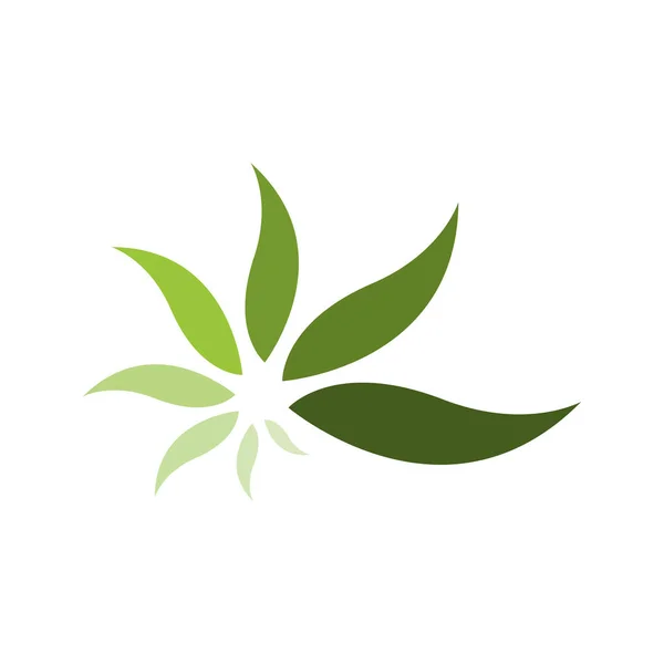 Jednoduché a moderní zelené listy logo vektorové prvky — Stockový vektor