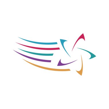 Soyut renkli kayan yıldız logo vektör simgesi. dekoratif ve