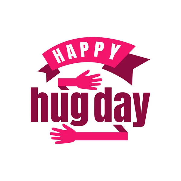 Happy Hug Day lettera Vector Illustrazione. i giorni degli abbracci symb — Vettoriale Stock
