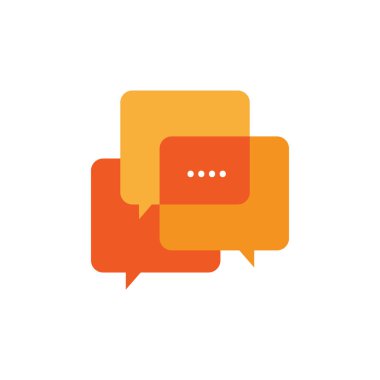 Konuşma baloncuğu sohbet grafiğinin üst üste binen kare şekli v