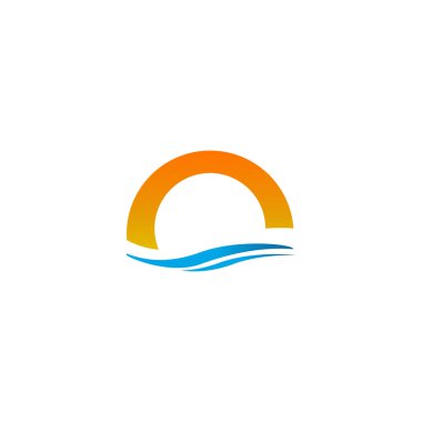 Modern tarzda yaratıcı soyut günbatımı simgeleri