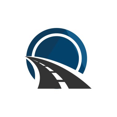 Yol yapımı logo yol bakımı yaratıcı tabela konsepti. P