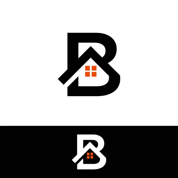 Logotipo inicial letra B Casa Real Estate Logo Design —  Vetores de Stock