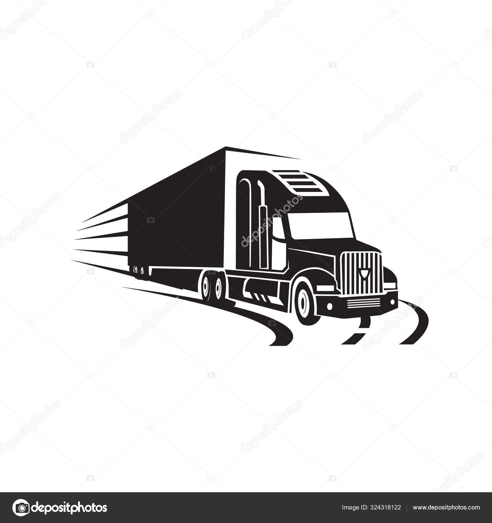 En el vector de diseño del logotipo del camión de carretera. lóbulo del  transporte pesado Vector de stock #324318122 de ©Taawon, image size:1600x1700