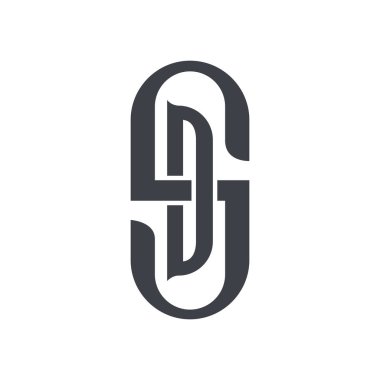 Ds logosu ilk Sd harfi grafik konsept vektör şablonu