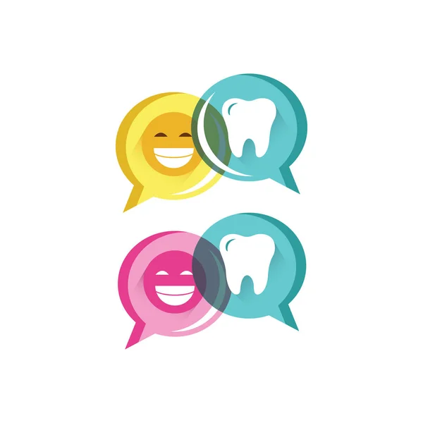 Buena opinión Odontología servicio vector logo icono en colo vibrante — Archivo Imágenes Vectoriales