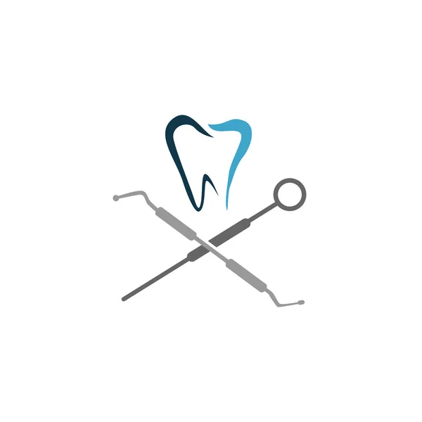 Clínica odontológica médica dentista logotipo design vetor modelo illust —  Vetores de Stock