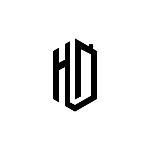 Hd logo H D wstępna koncepcja grafiki wektorowej — Wektor stockowy