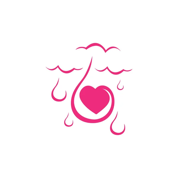 A chuva de logotipo do amor ilustração do vetor. nuvem e amor chuva d — Vetor de Stock