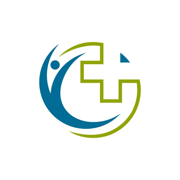 Оздоровчий дизайн логотипу Векторні ілюстрації. охорона здоров'я зелений лист — стоковий вектор