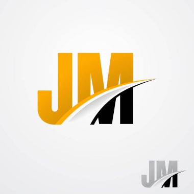 Vektör harfi Jm monogram sembol tasarımı minimalist