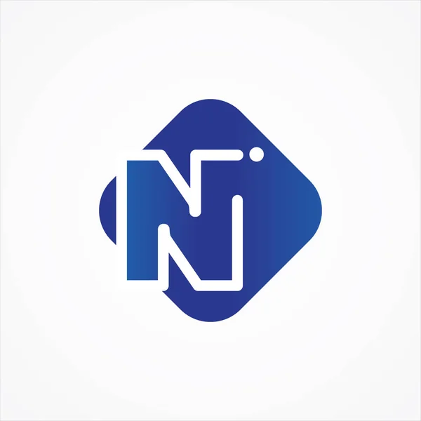 Vetor quadrado símbolo letra N design minimalista — Vetor de Stock