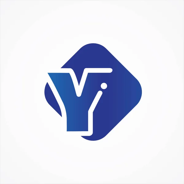 Vettore quadrato simbolo lettera Y design minimalista — Vettoriale Stock