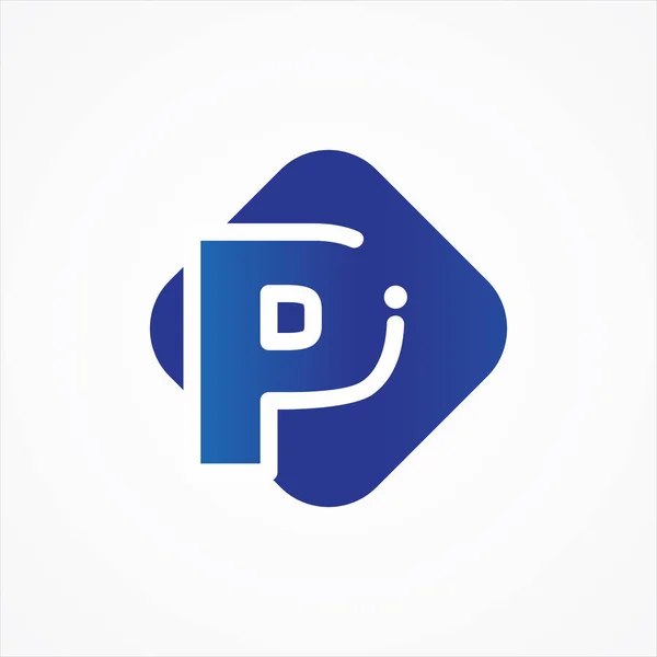 Vector square symbol letter P design minimalist — ストックベクタ