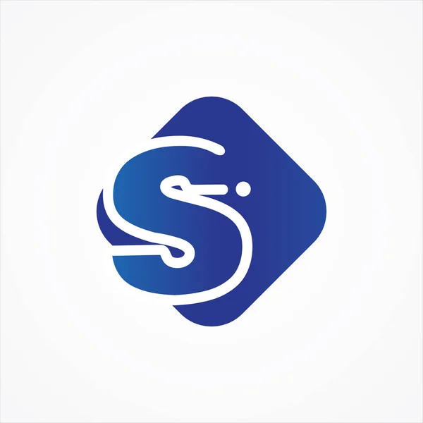 Vetor quadrado símbolo letra S design minimalista — Vetor de Stock