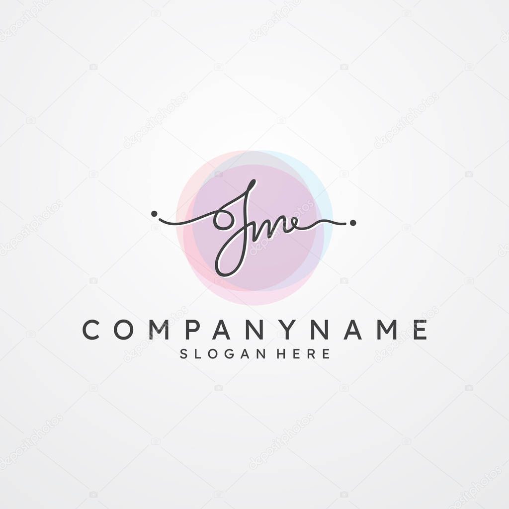 Vector letter JM monogram symbol design minimalist. JM letter for your best business symbol. Vector illustration EPS.8 EPS.1