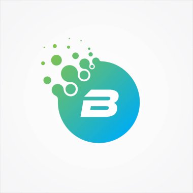 Vektör piksel sembolü harfi B tasarım minimalisti