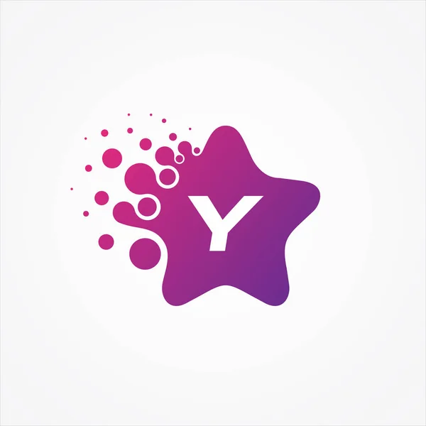 Vektor csillagok pixel technológia szimbólum betű Y design minimális — Stock Vector