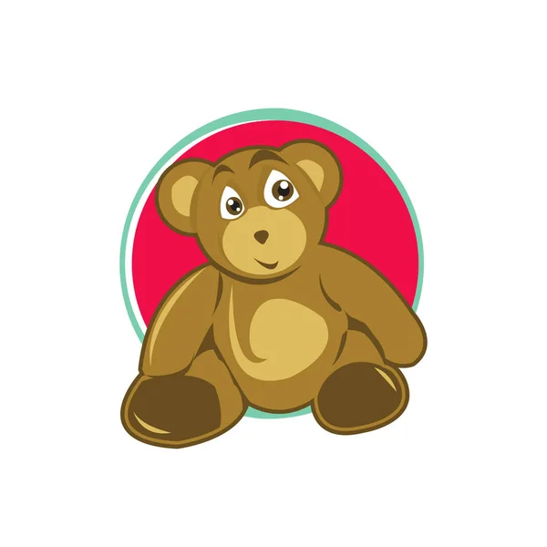 Vector schattige teddybeer. Leuk grappig bruin dierlijk speelgoed voor de kleuterschool — Stockvector
