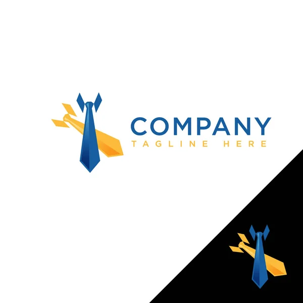 Gravata abstrata no projeto colorido do logotipo da empresa — Vetor de Stock