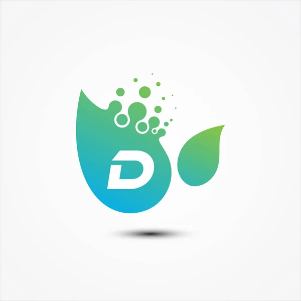 D 문자 기호 디자인 최소화 된 leaf 벡터 디자인 — 스톡 벡터