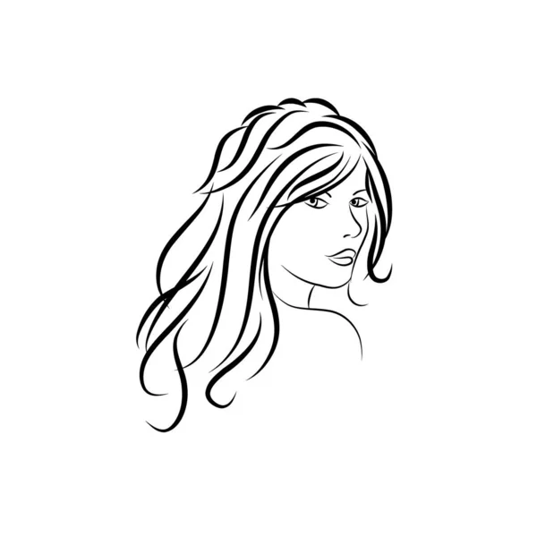 Vector symbols and logo designs idea with women portrait silhoue — Stock Vector