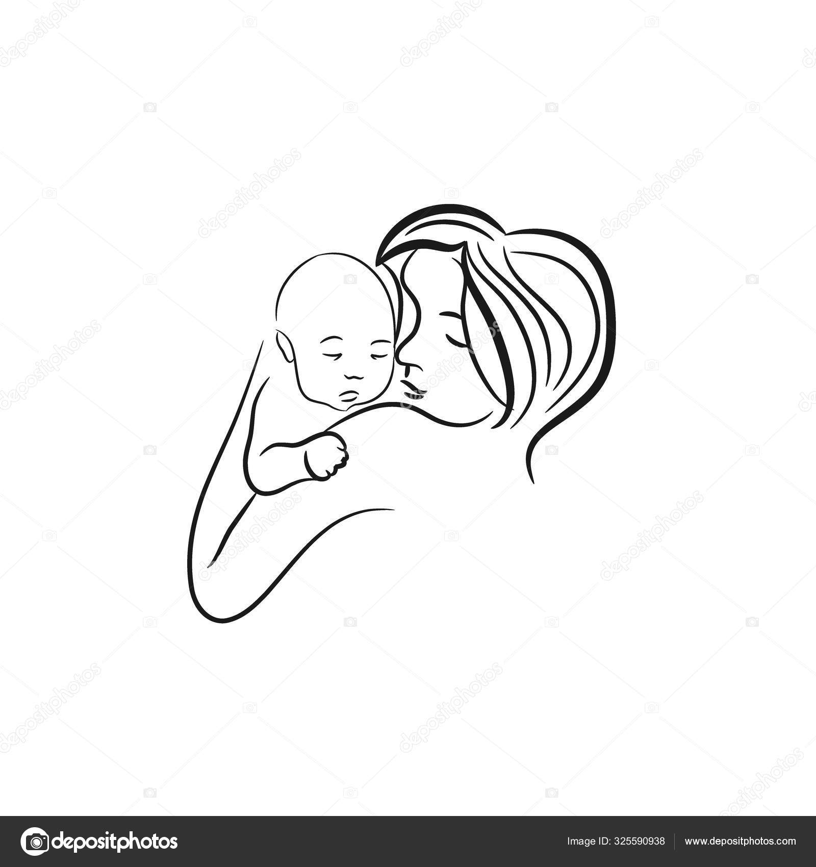Mom And Baby Baby Care Logo Design Concept Template Mother C Stock Vector Image By C Taawon