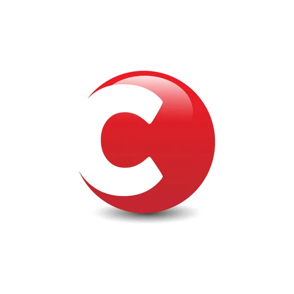 Αρχικό γράμμα C κόκκινο χρώμα λογότυπο — Διανυσματικό Αρχείο