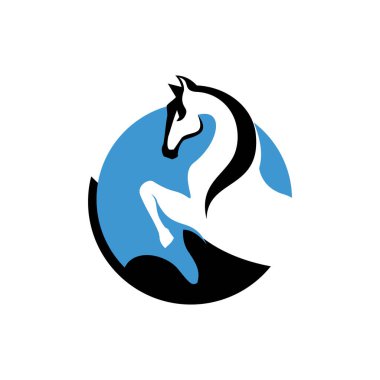 At kafası logosu. Gurur ve güzellik simgesi Vector illus.