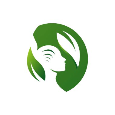 zihinsel sağlık logosu vektör tasarımı baş yaprak el şablonu ic