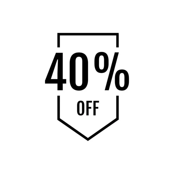 40% off Sale Creative Design 40 por cento Promoção de Marketing de Desconto —  Vetores de Stock