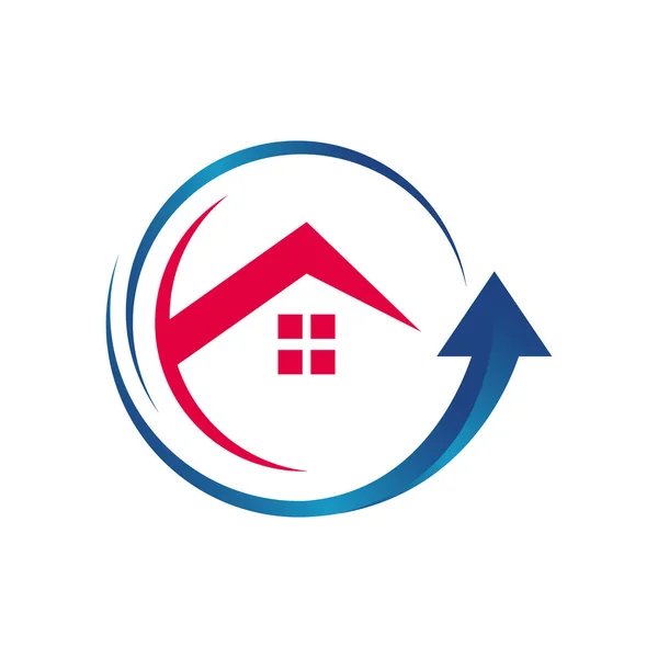 Baumarkt Logo Vektor Ikone Stylist Haus und Dach Zeichen wi — Stockvektor