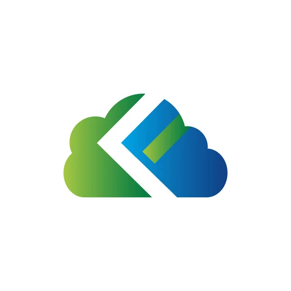 Cloud elegante lettera logo e icone — Vettoriale Stock